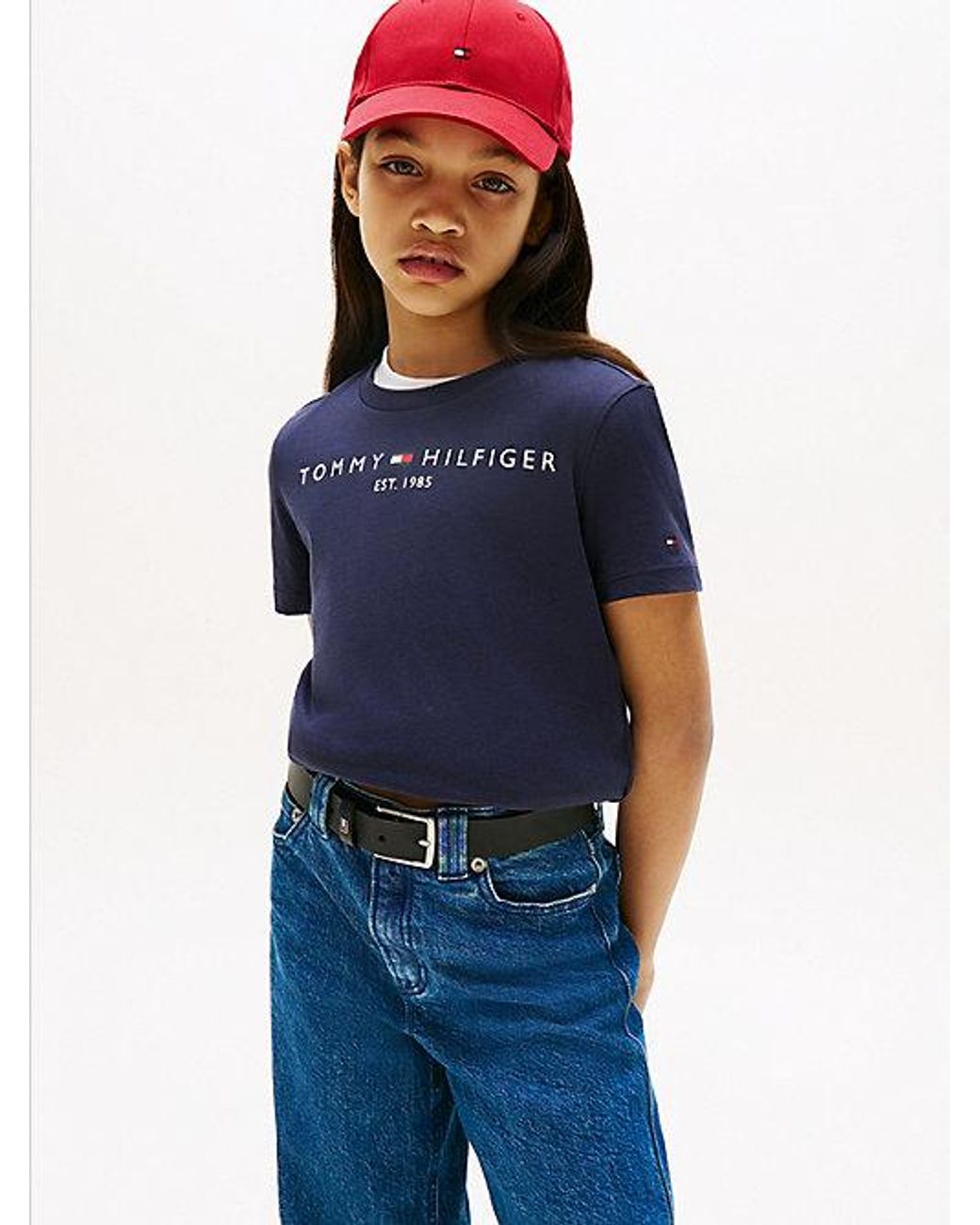 Tommy Hilfiger Blue Essential Cotton Logo T-Shirt