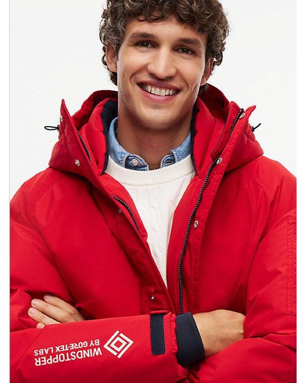 Tommy Hilfiger Red Down Hooded Parka for men