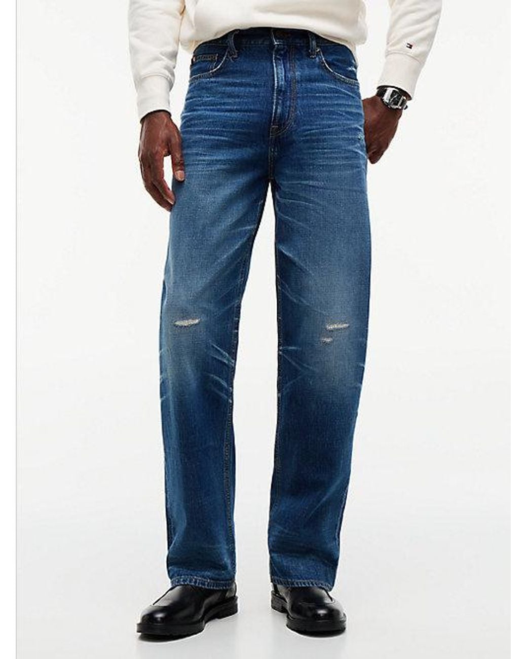 Tommy Hilfiger Blue River Relaxed Straight Leg Jeans for men