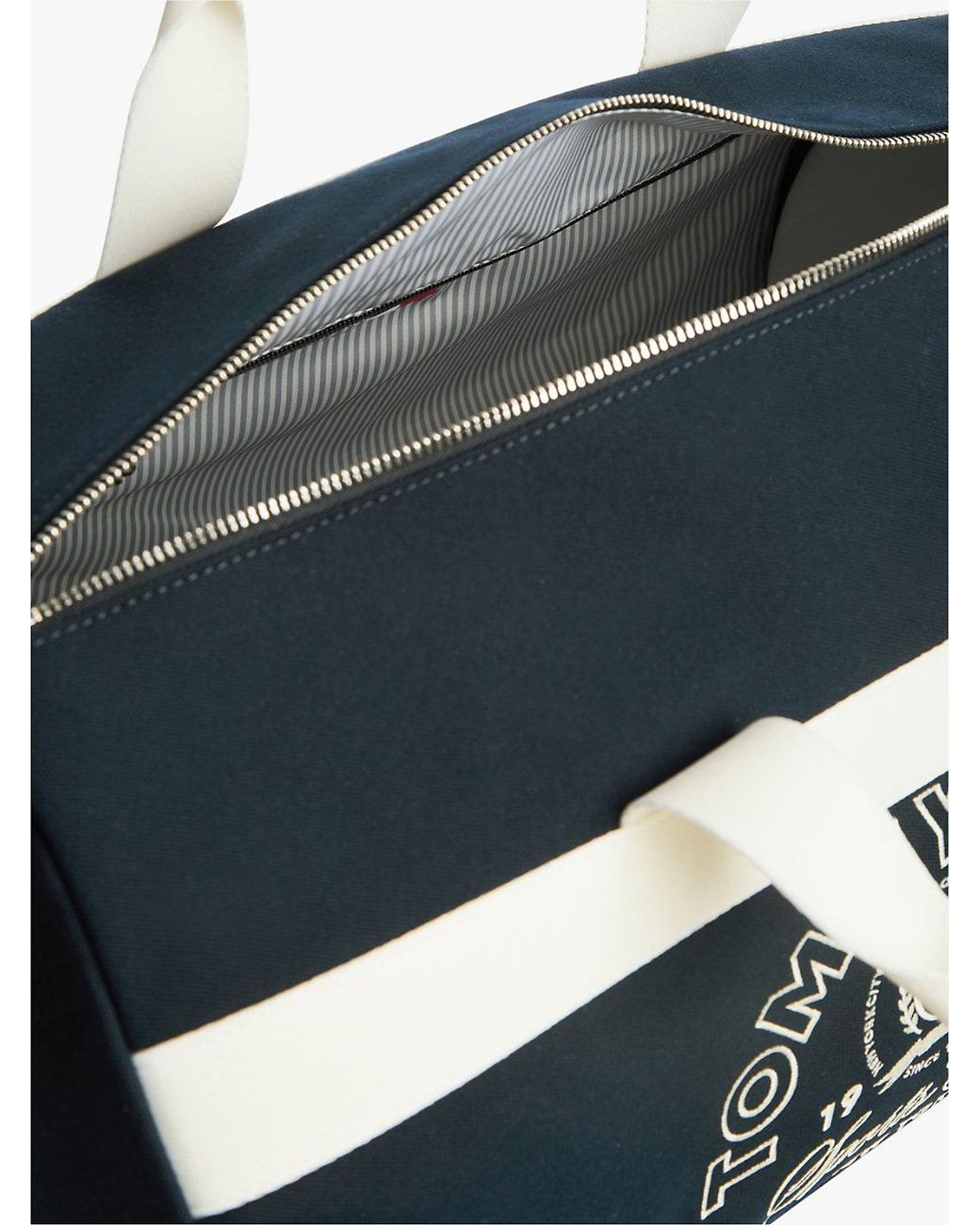 Tommy Hilfiger Blue Logo Embroidery Duffel Bag for men