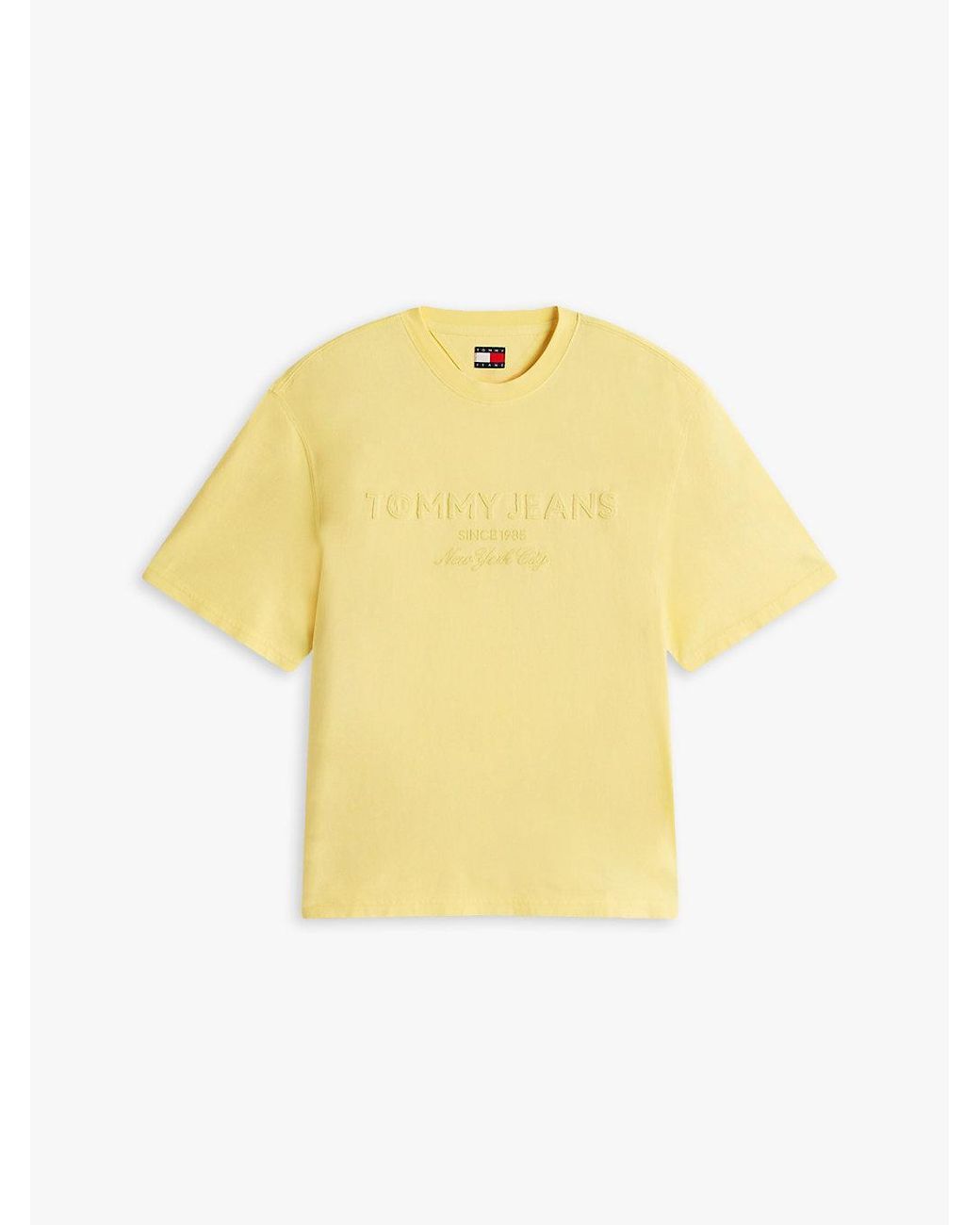 Tommy Hilfiger Natural S Short Sleeve Solid Cotton Graphic T-shirts With Tonal Embroidered Logo for men