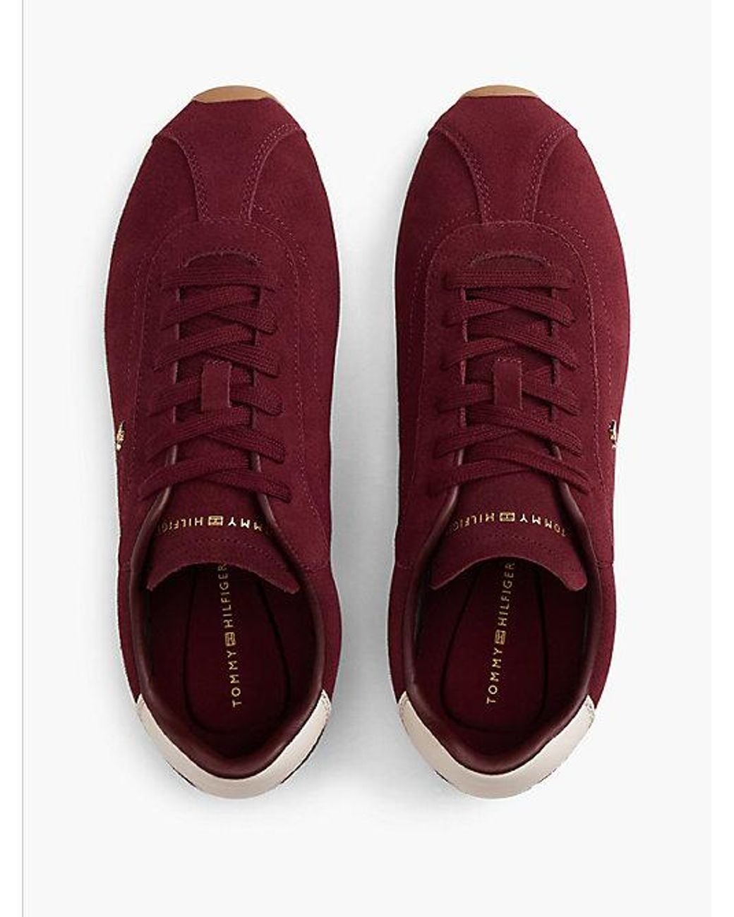 Tommy Hilfiger Purple Monogram Suede Low Profile Trainers