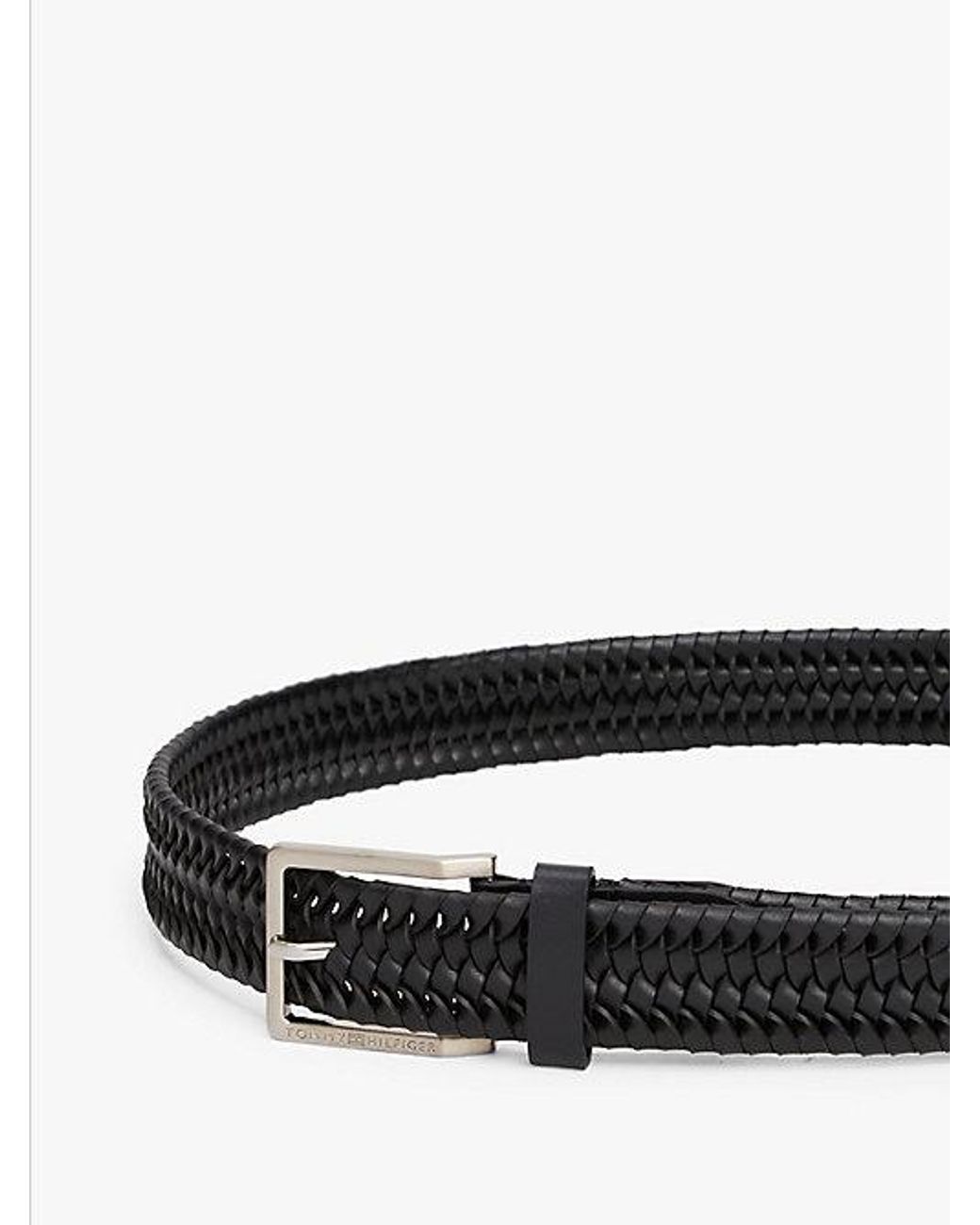 Tommy Hilfiger Gevlochten Riem Met Vierkante Gesp in het Black voor heren