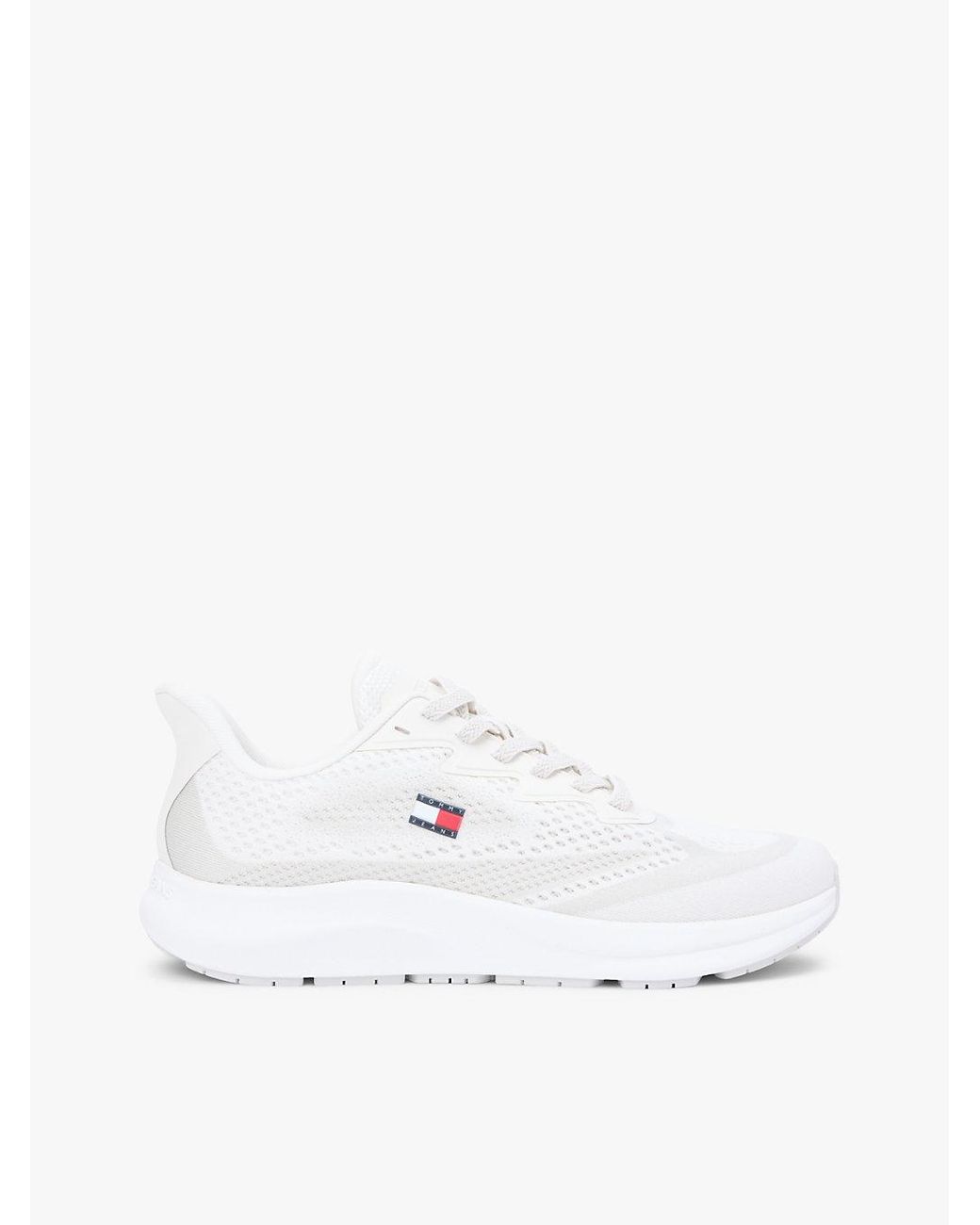 Tommy Hilfiger White Jacquard Knit Logo Trainers for men