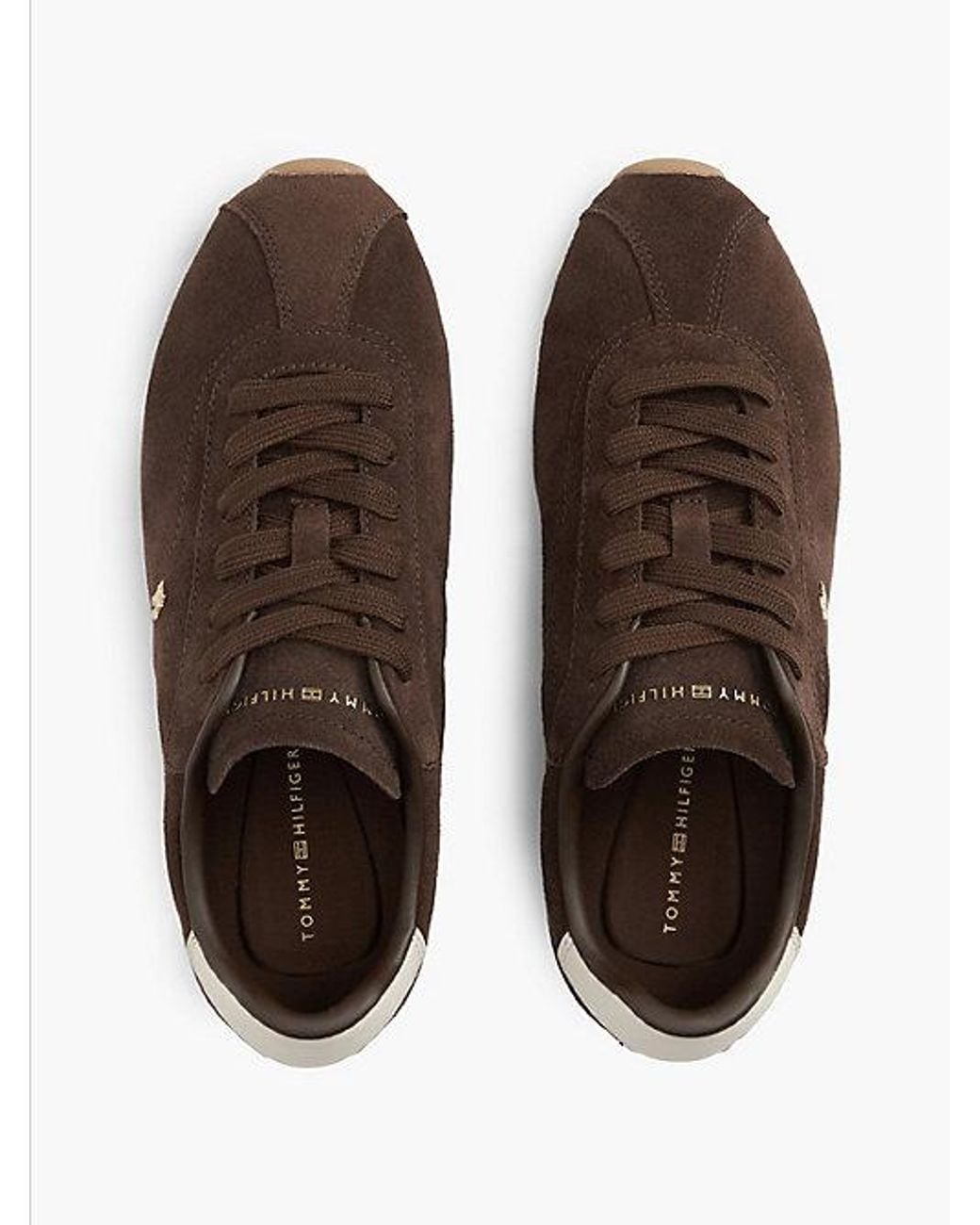 Tommy Hilfiger Brown Th Monogram Suede Low Profile Trainers