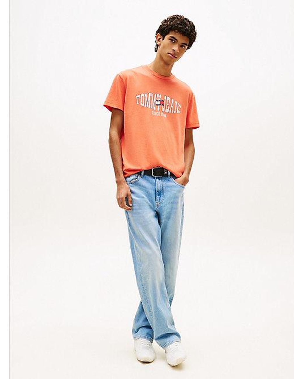 Tommy Hilfiger Orange Wavy Flag Jersey T-Shirt for men