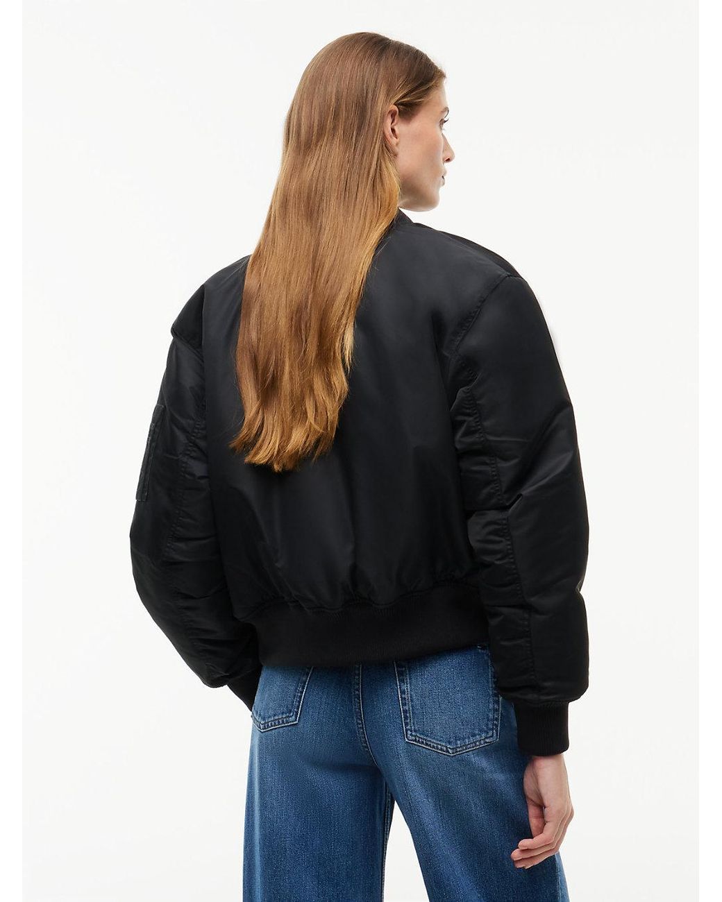 Tommy Hilfiger Black Sleeve Pocket Twill Bomber Jacket