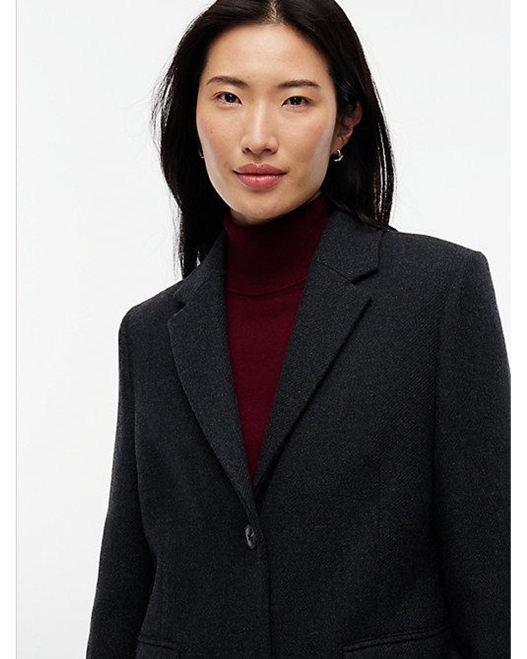 Tommy Hilfiger Blue Manteco Wool Blend Slim Single Breasted Coat