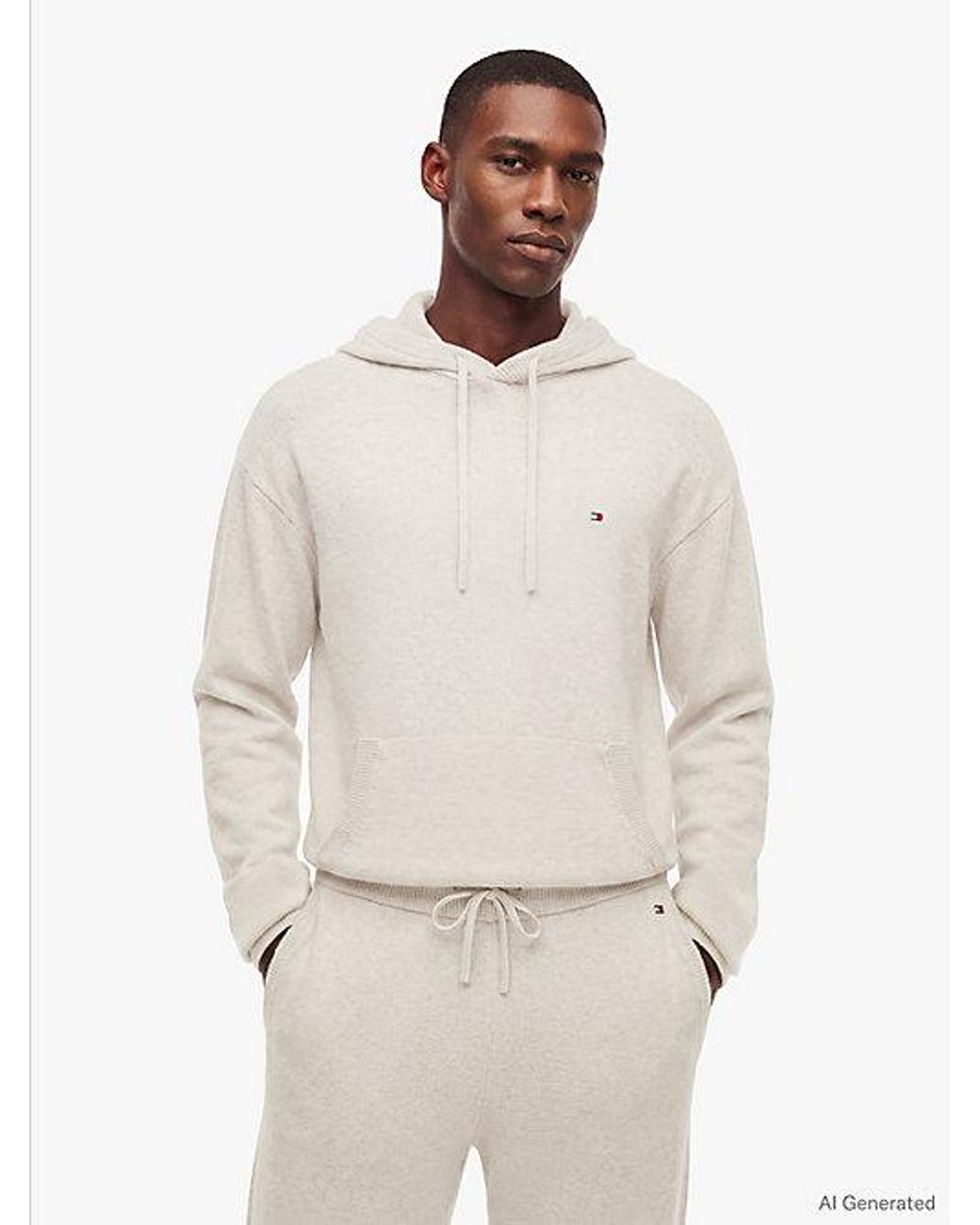 Tommy Hilfiger White Th Original Wool Blend Knit Lounge Joggers for men
