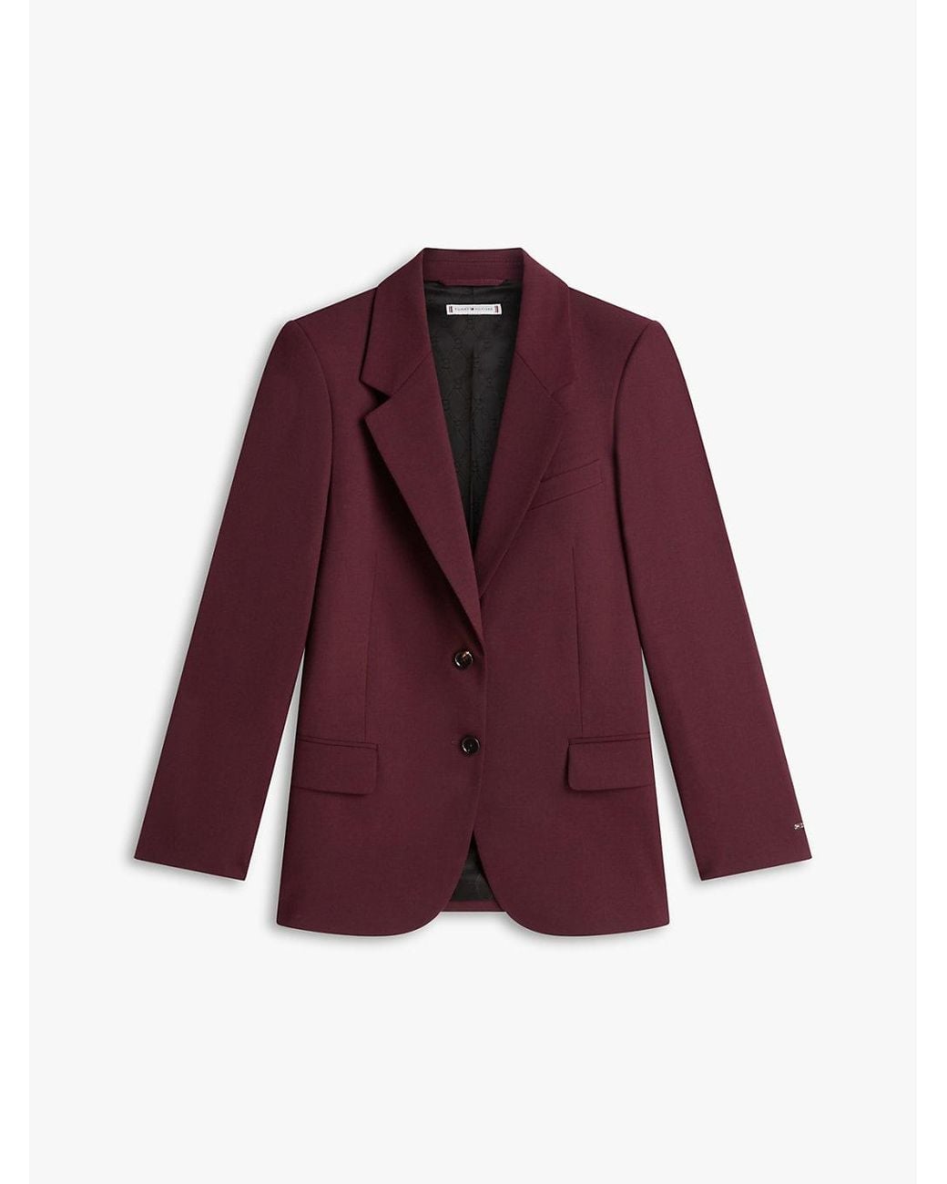 Tommy Hilfiger Purple Relaxed Fit Wool Blend Blazer