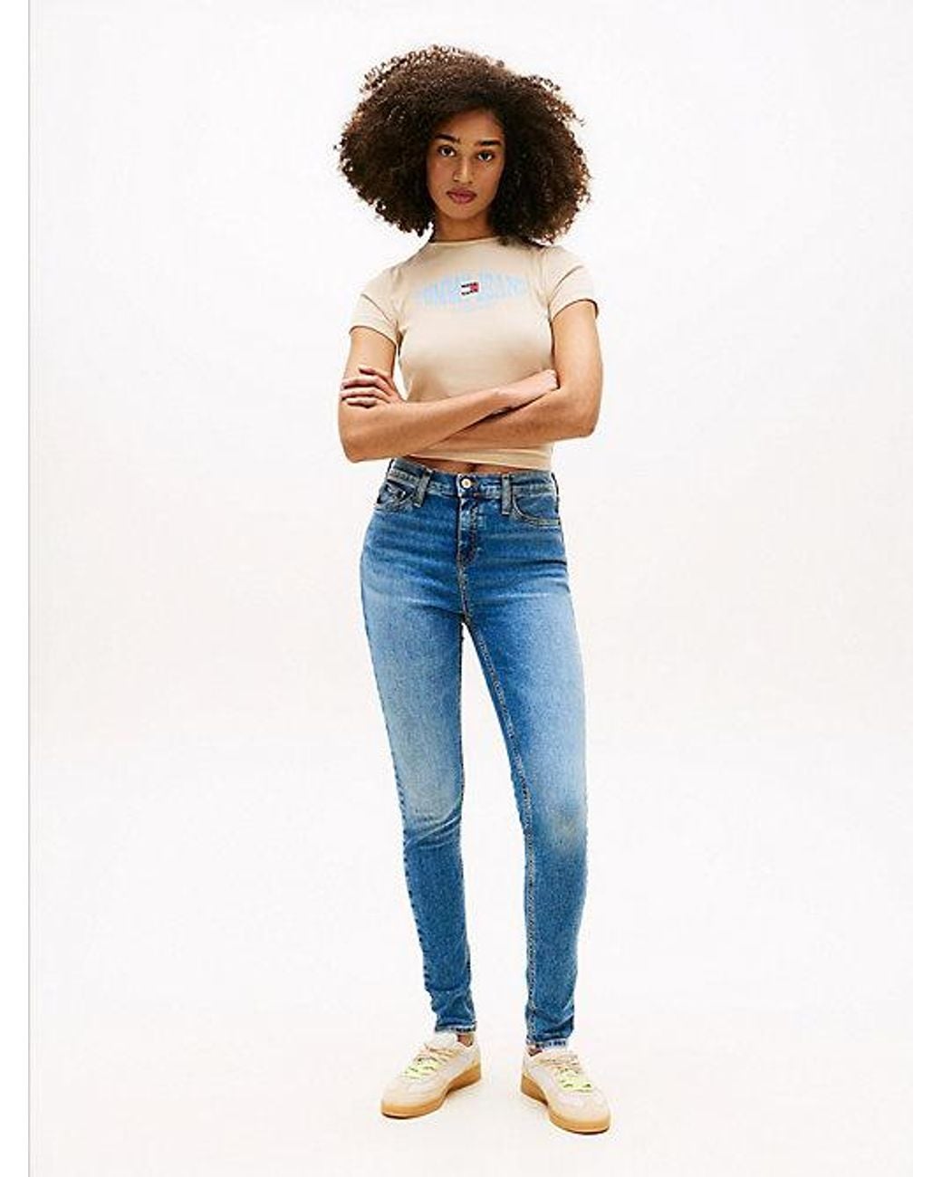 Tommy Hilfiger Blue Nora Faded Mid Rise Skinny Jeans