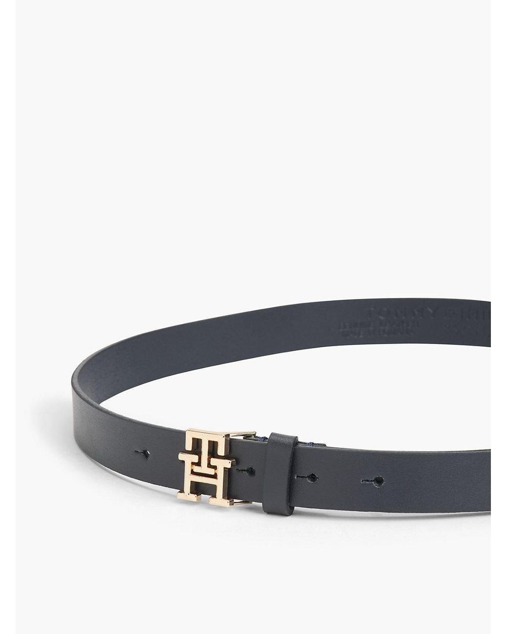 Tommy Hilfiger Blue Th Emblem Plaque Leather Belt