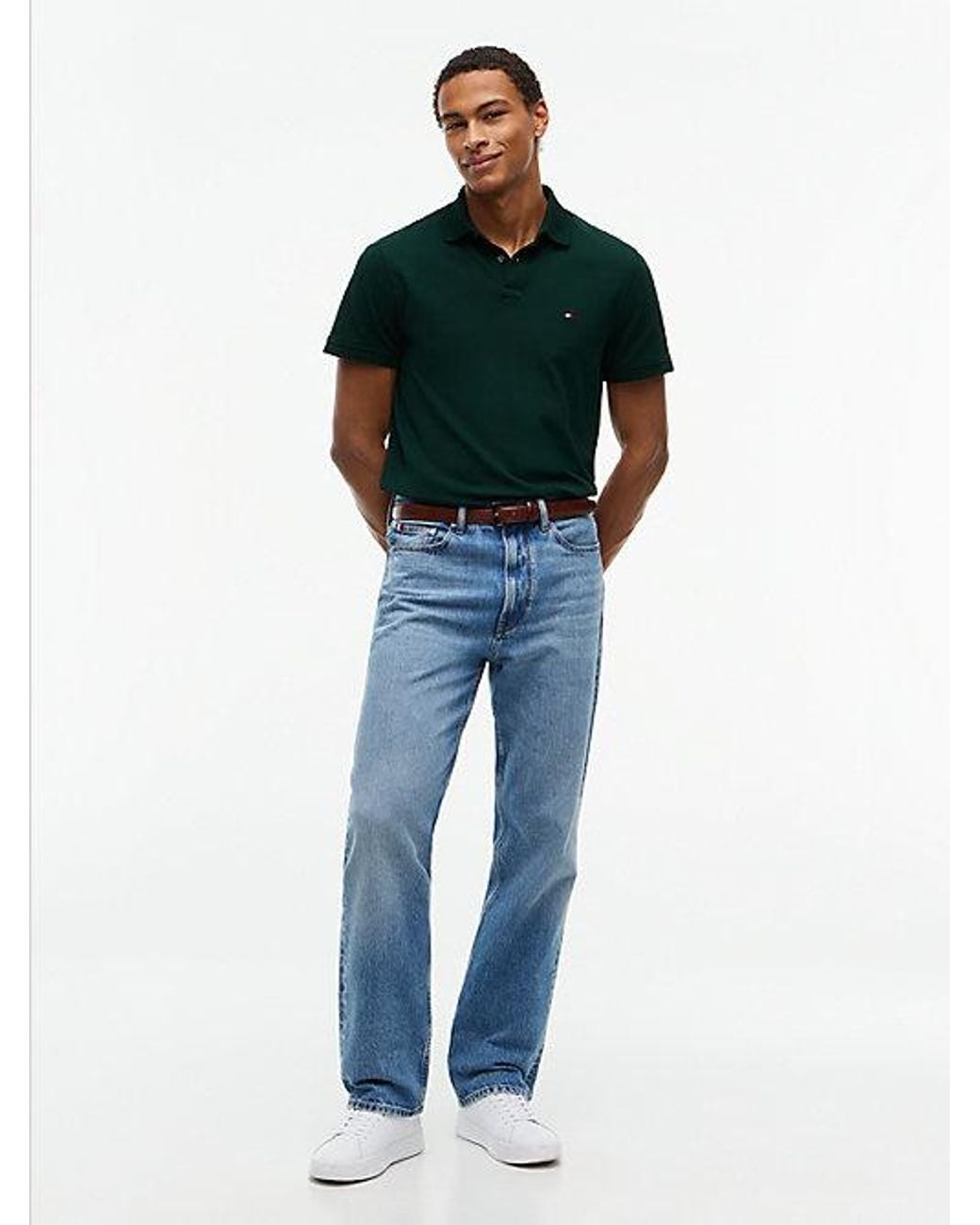 Tommy Hilfiger Green 1985 Regular Fit Pique Polo Shirt for men