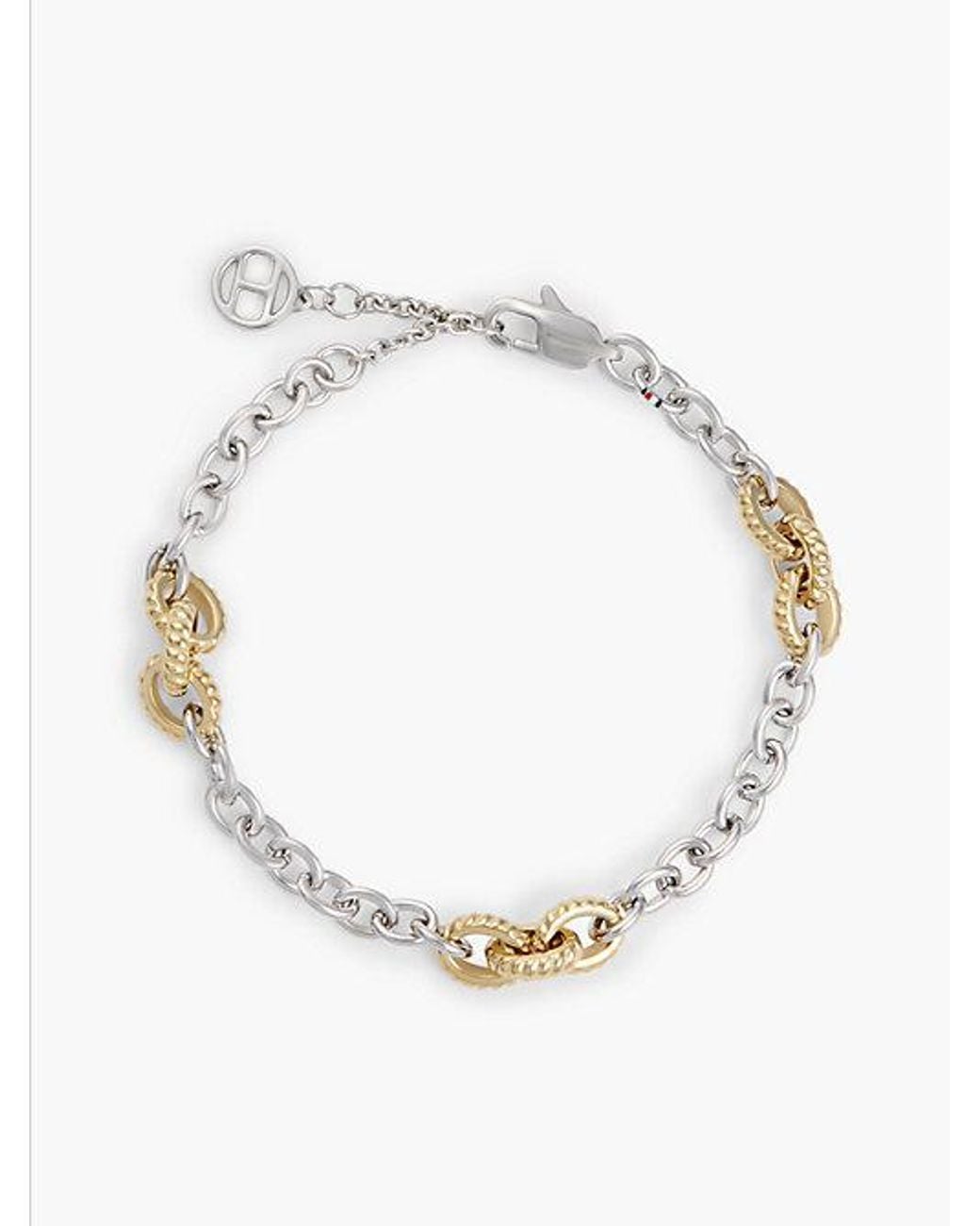 Tommy Hilfiger Metallic Two Tone Rope Texture Link Bracelet