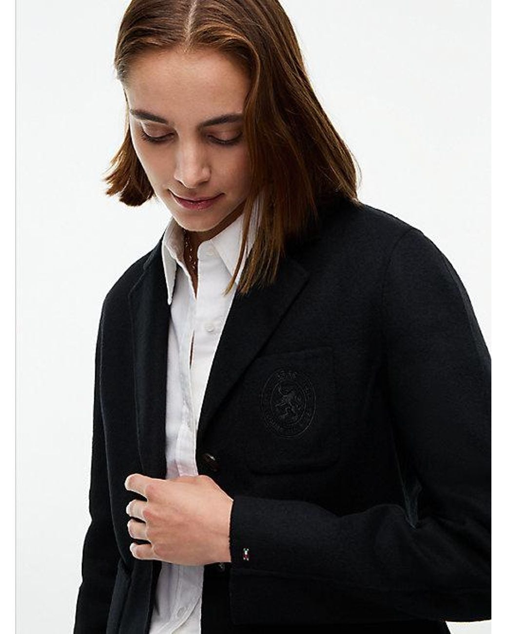 Tommy Hilfiger Blue Wool Blend Slim Single Breasted Jacket