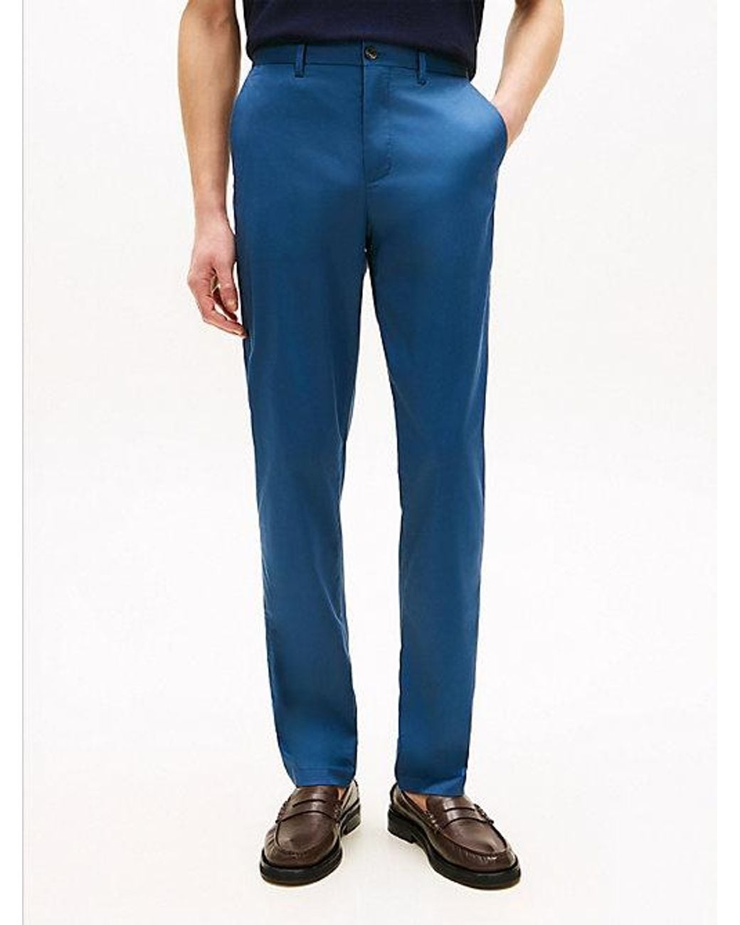 Tommy Hilfiger Blue Harlem Tapered Leg Twill Chinos for men