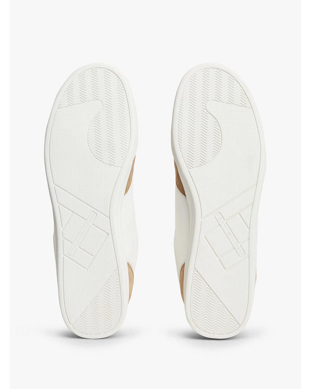 Tommy Hilfiger White Mixed Texture Low Profile Cupsole Trainers for men