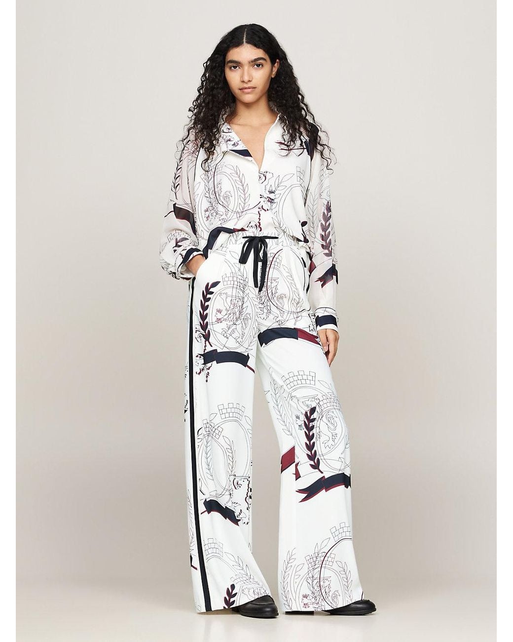 Crest Print Relaxed Pyjama Bottoms