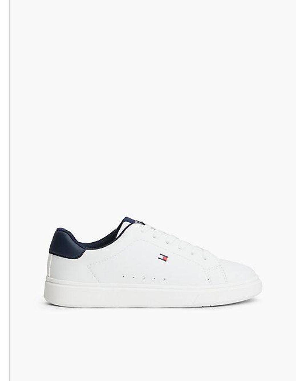 Tommy Hilfiger White Flag Logo Lace Up Trainers