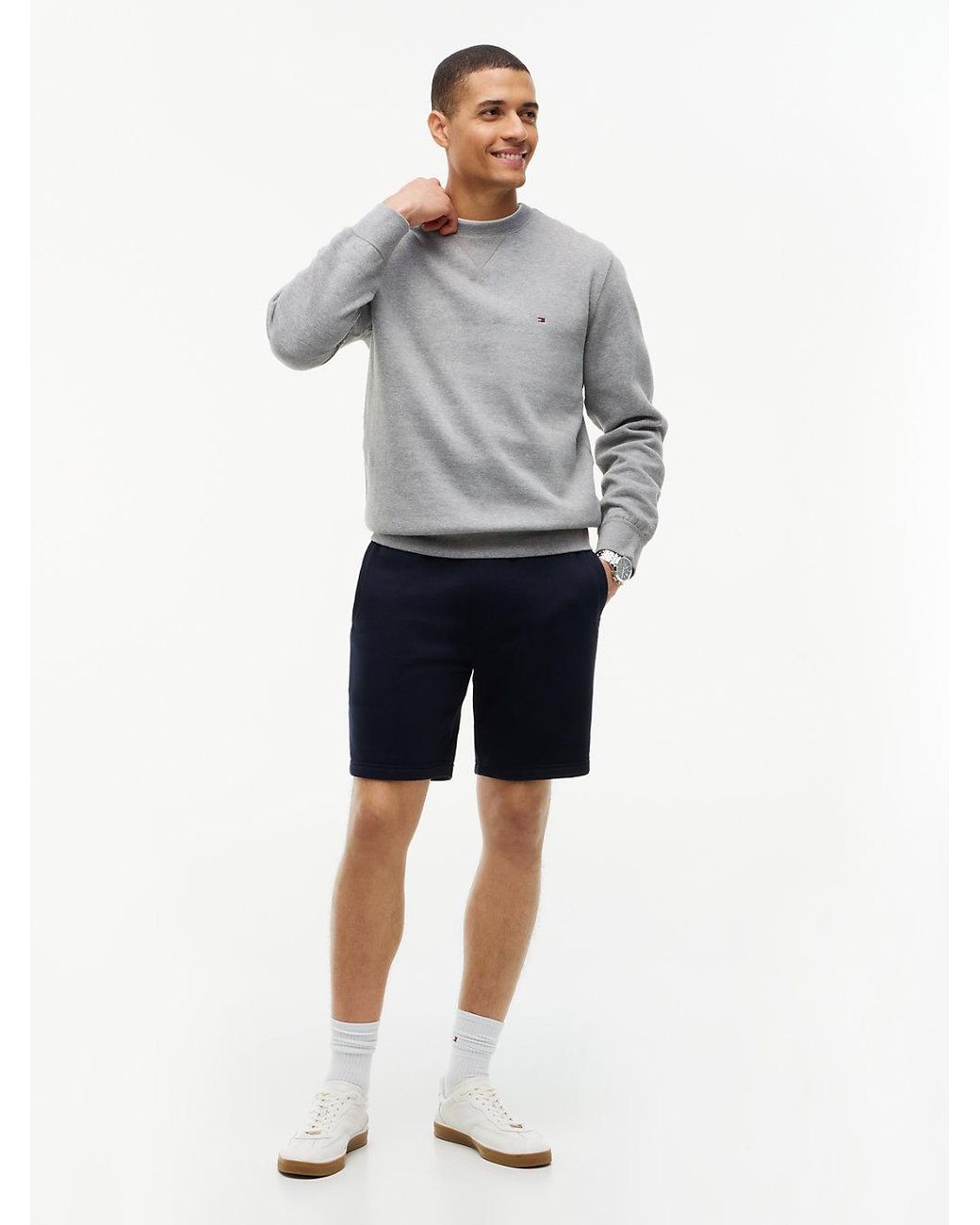 Tommy Hilfiger Gray Fleece Crew Neck Sweatshirt for men