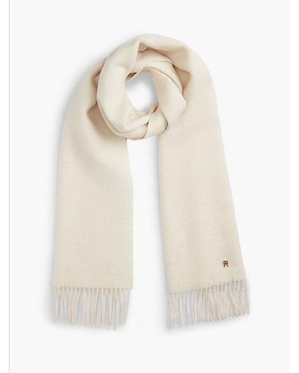 Tommy Hilfiger White Chic Pure Wool Scarf