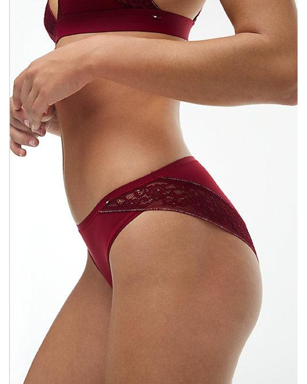 Tommy Hilfiger Red Floral Lace Briefs