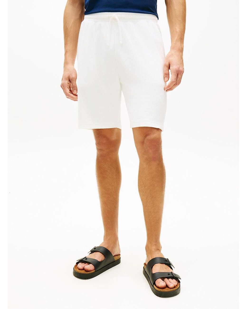 Tommy Hilfiger Blue Flag Embroidery Towelling Sweat Shorts for men