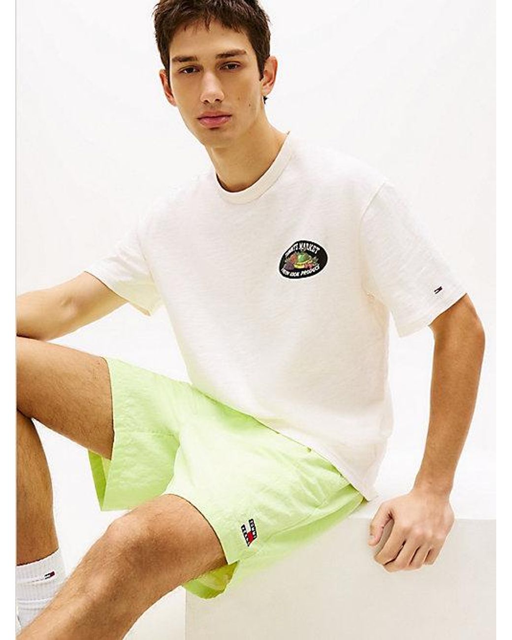 Tommy Hilfiger Green Logo Relaxed Shorts for men