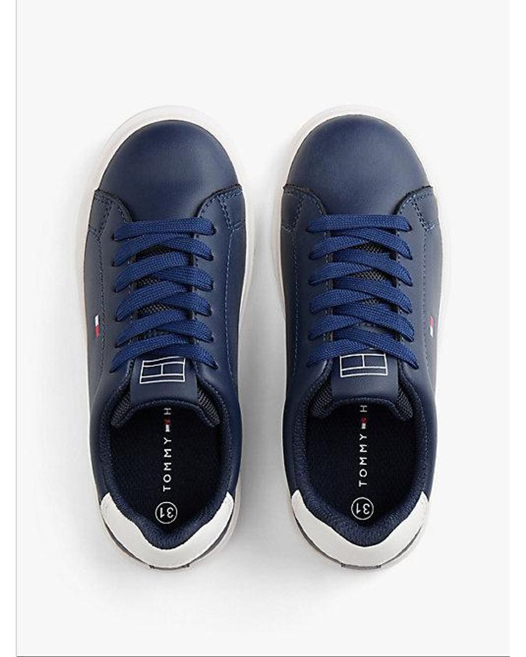 Tommy Hilfiger Blue Flag Contrast Heel Trainers