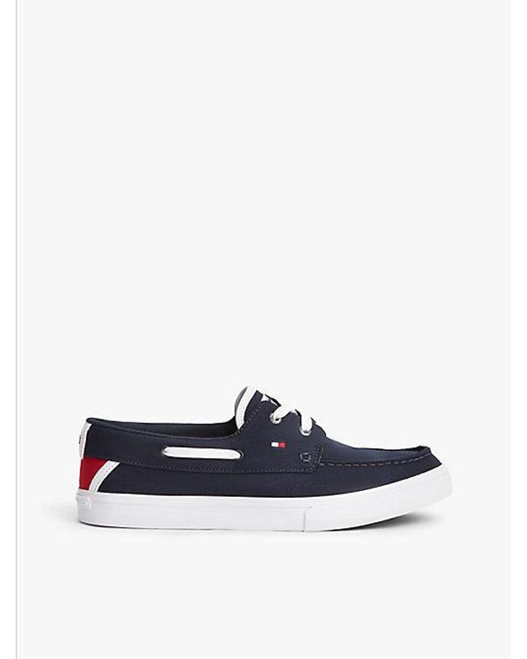 Tommy Hilfiger Blue Canvas Boat Shoe Trainers for men