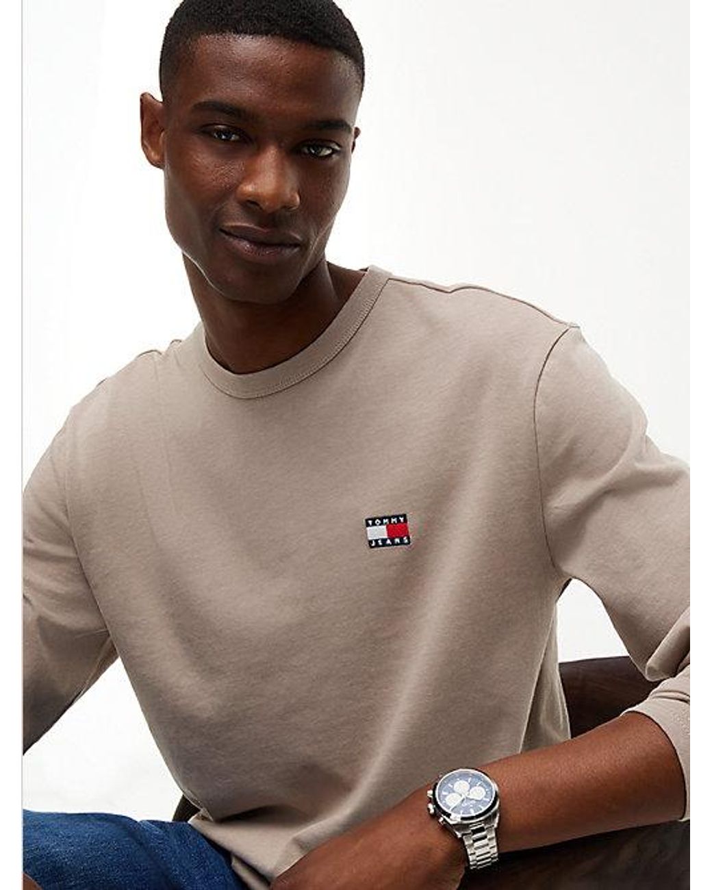 Tommy Hilfiger Natural Badge Jersey Long Sleeve T-Shirt for men