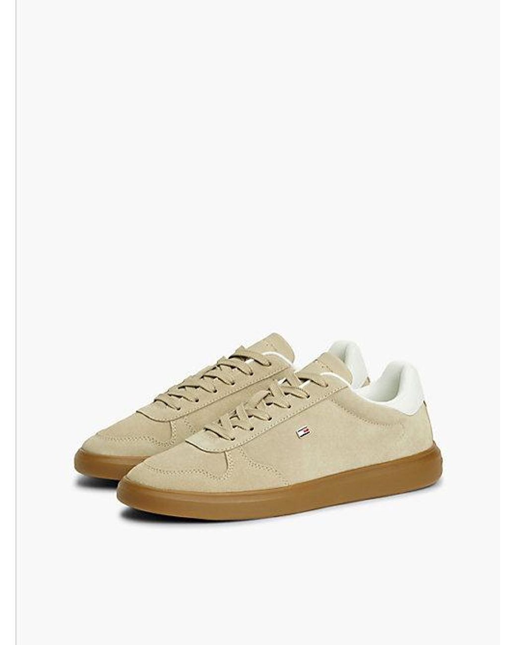Tommy Hilfiger White Lightweight Suede Court Trainers