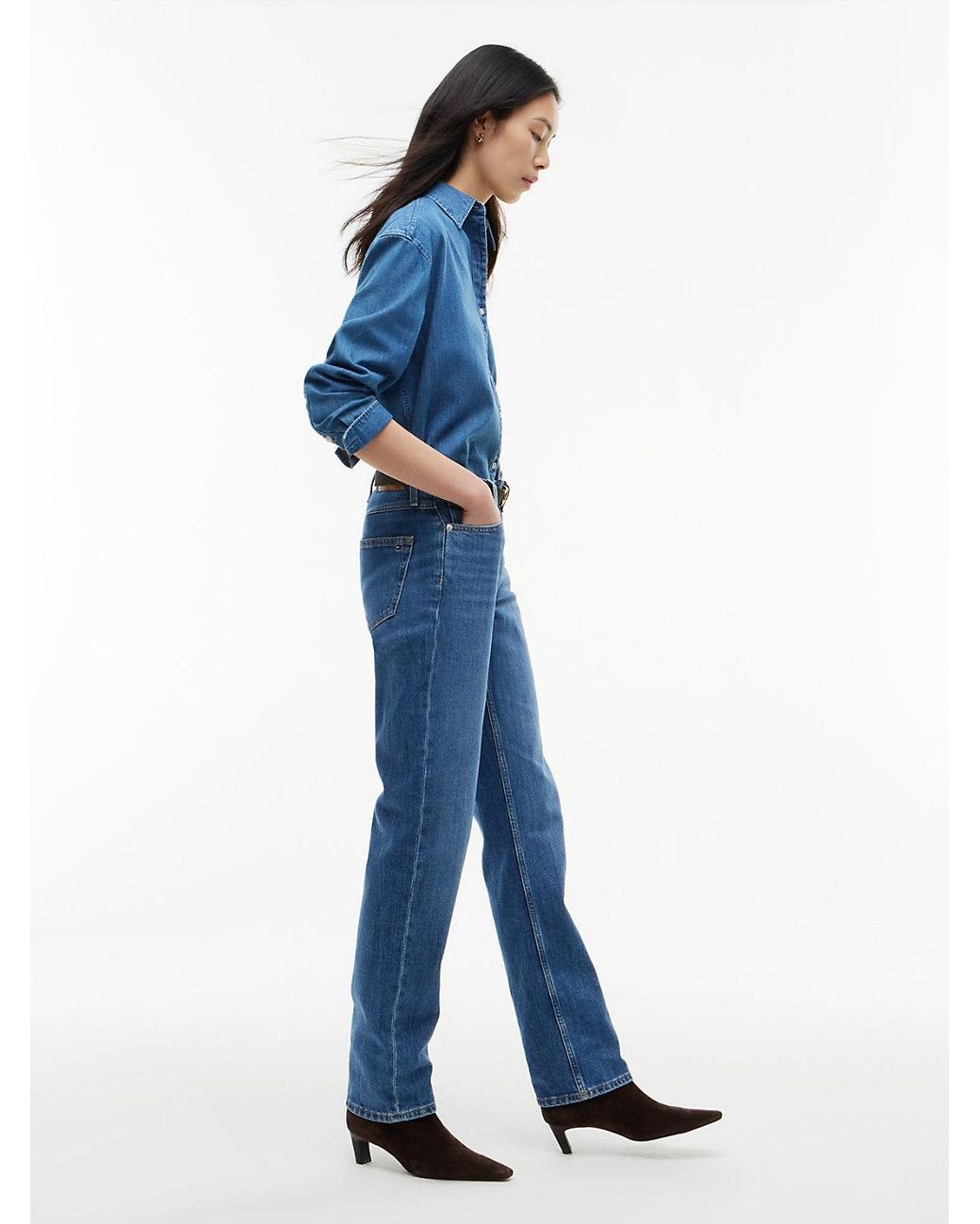 Tommy Hilfiger Blue Mid Rise Classic Straight Jeans