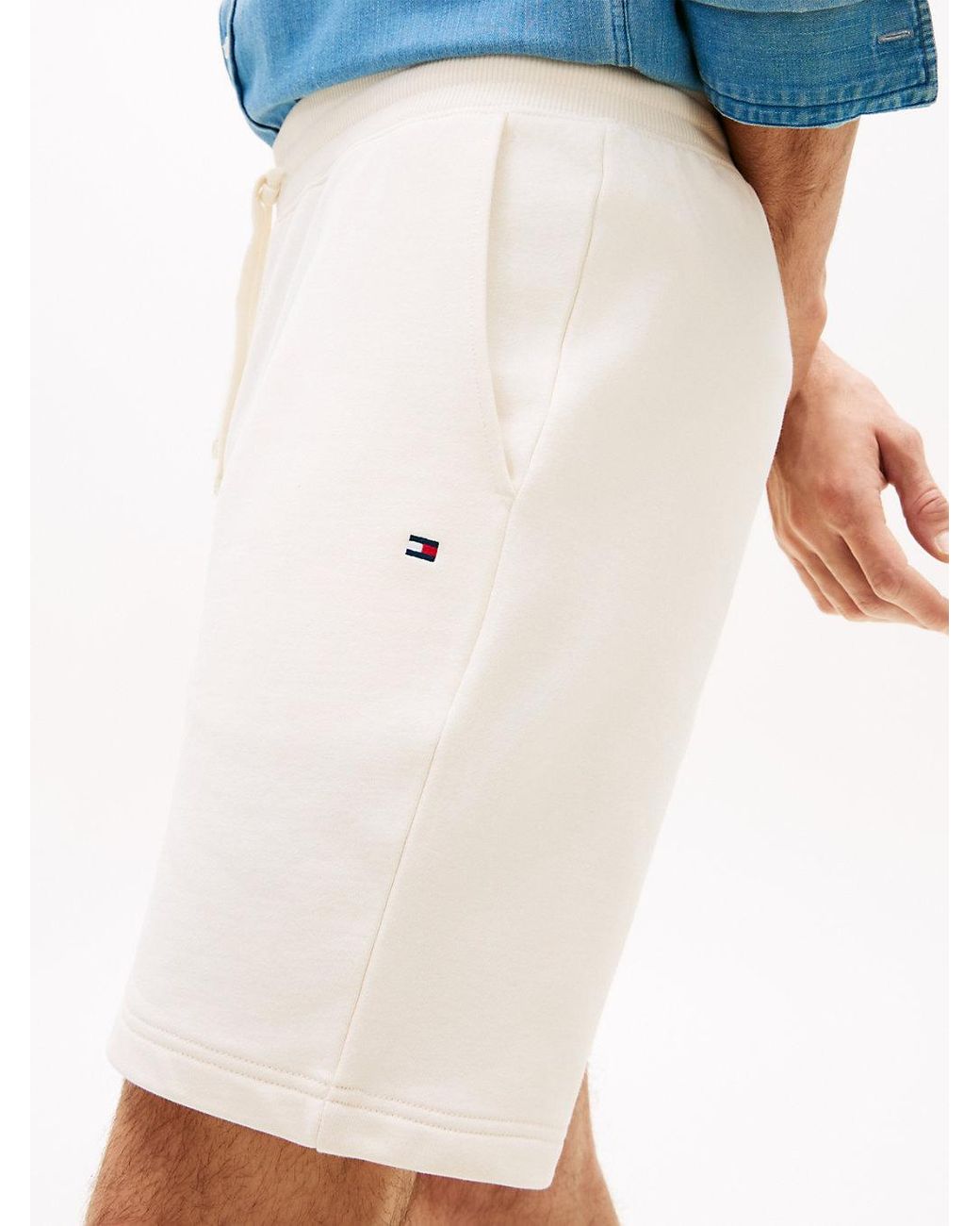 Tommy Hilfiger Blue Flag Embroidery Terry Sweat Shorts for men