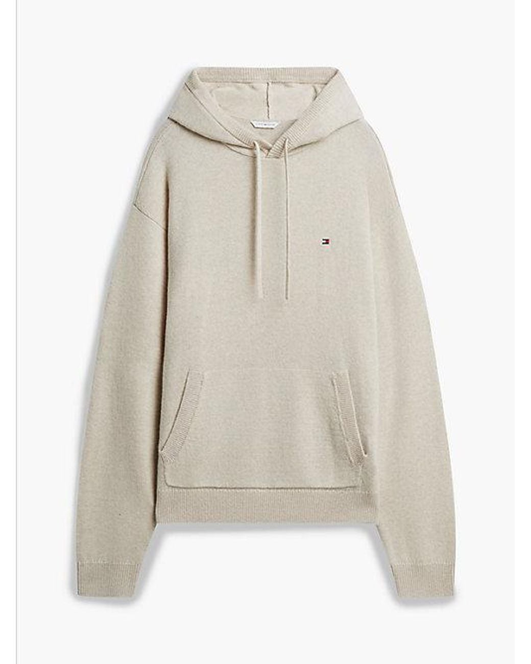Tommy Hilfiger White Th Original Wool Blend Knit Lounge Hoody for men