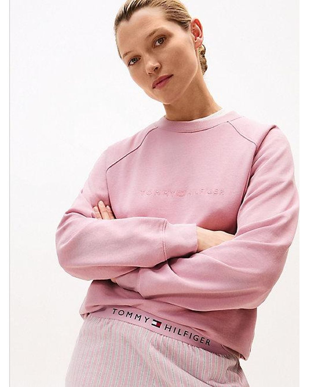 Tommy Hilfiger Pink Essential Terry Lounge Sweatshirt