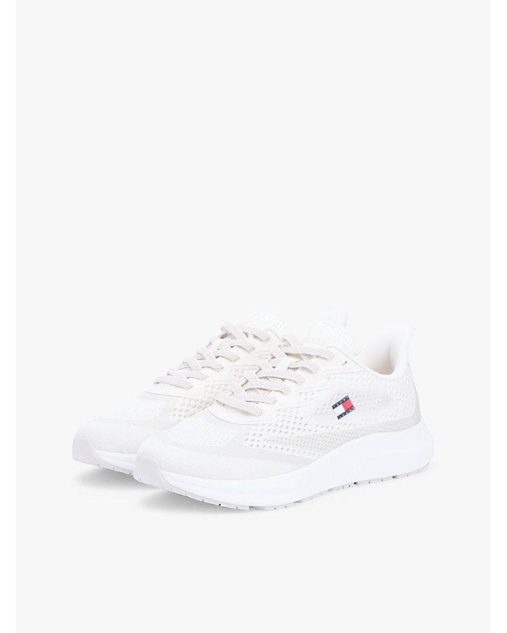 Tommy Hilfiger White Jacquard Knit Logo Trainers for men