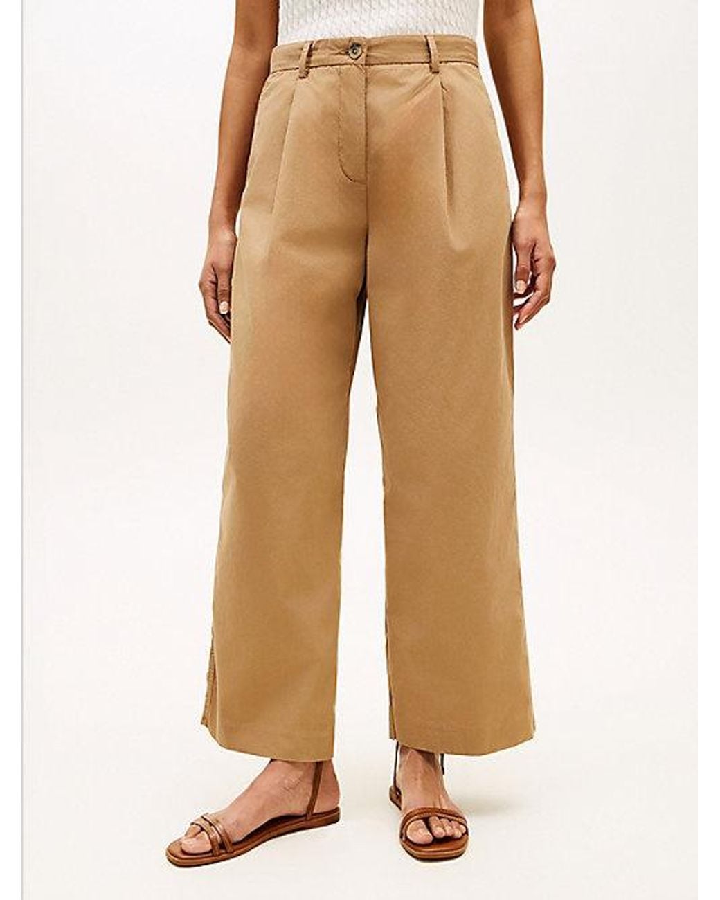Tommy Hilfiger Natural Washed Wide Leg Trousers