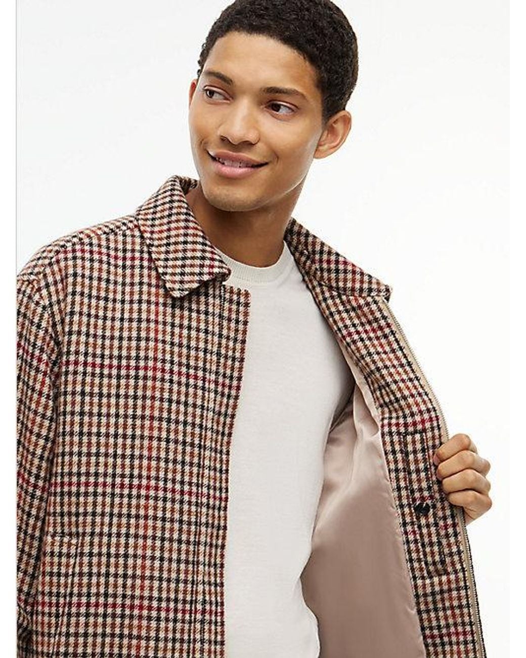 Tommy Hilfiger Natural Pure Wool Check Ivy Jacket for men