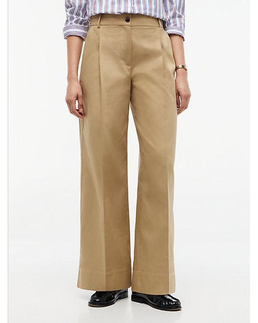 Tommy Hilfiger Natural Logo Embroidery Wide Leg Chinos
