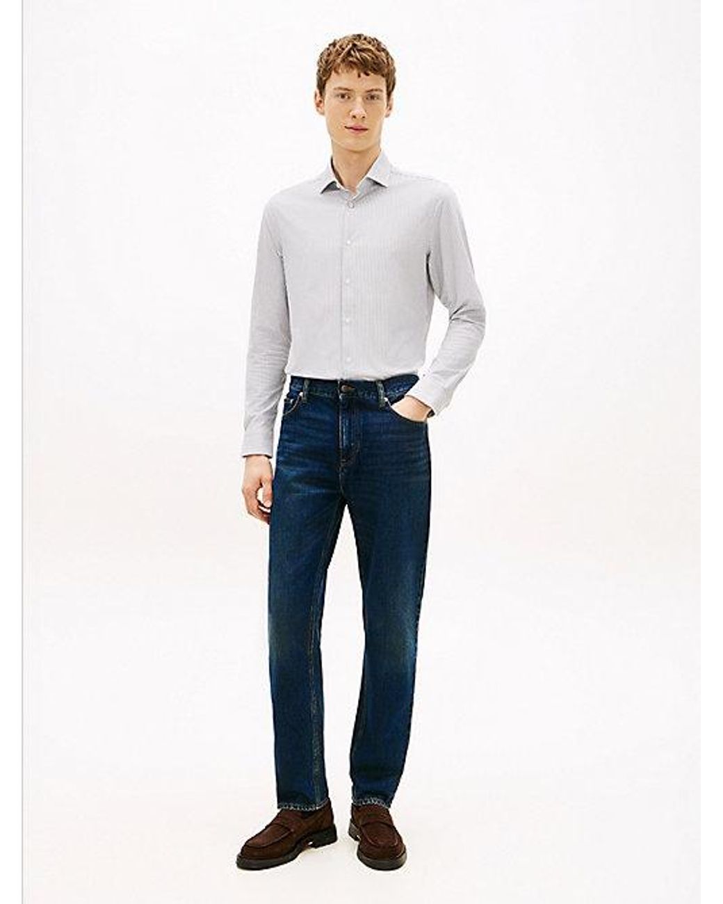 Tommy Hilfiger Blue Whiskered Regular Straight Leg Jeans for men