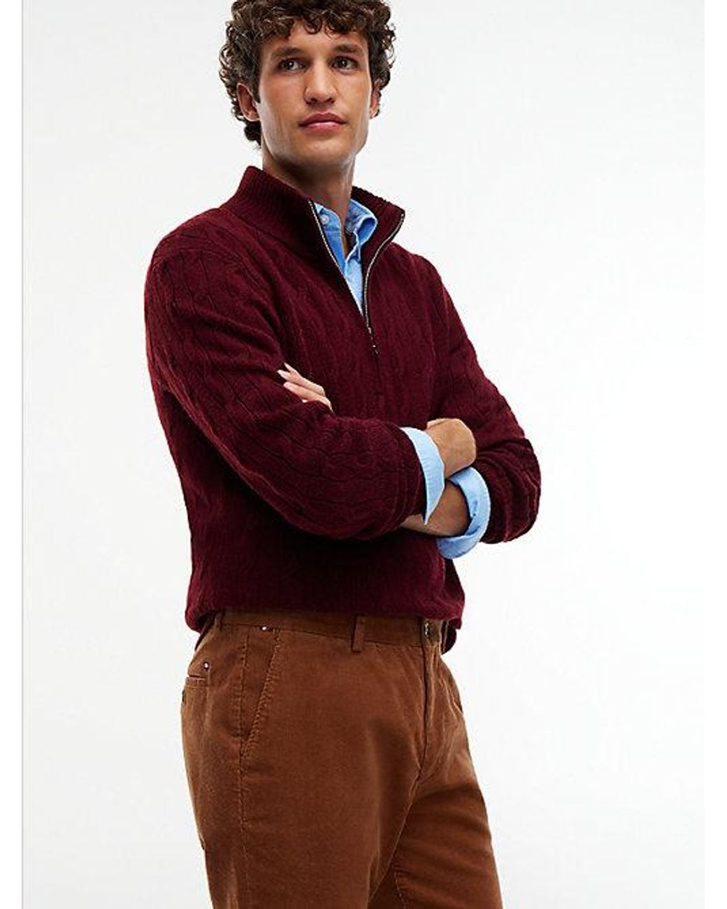 Tommy Hilfiger Brown Denton Slim Straight Fine Corduroy Chinos for men