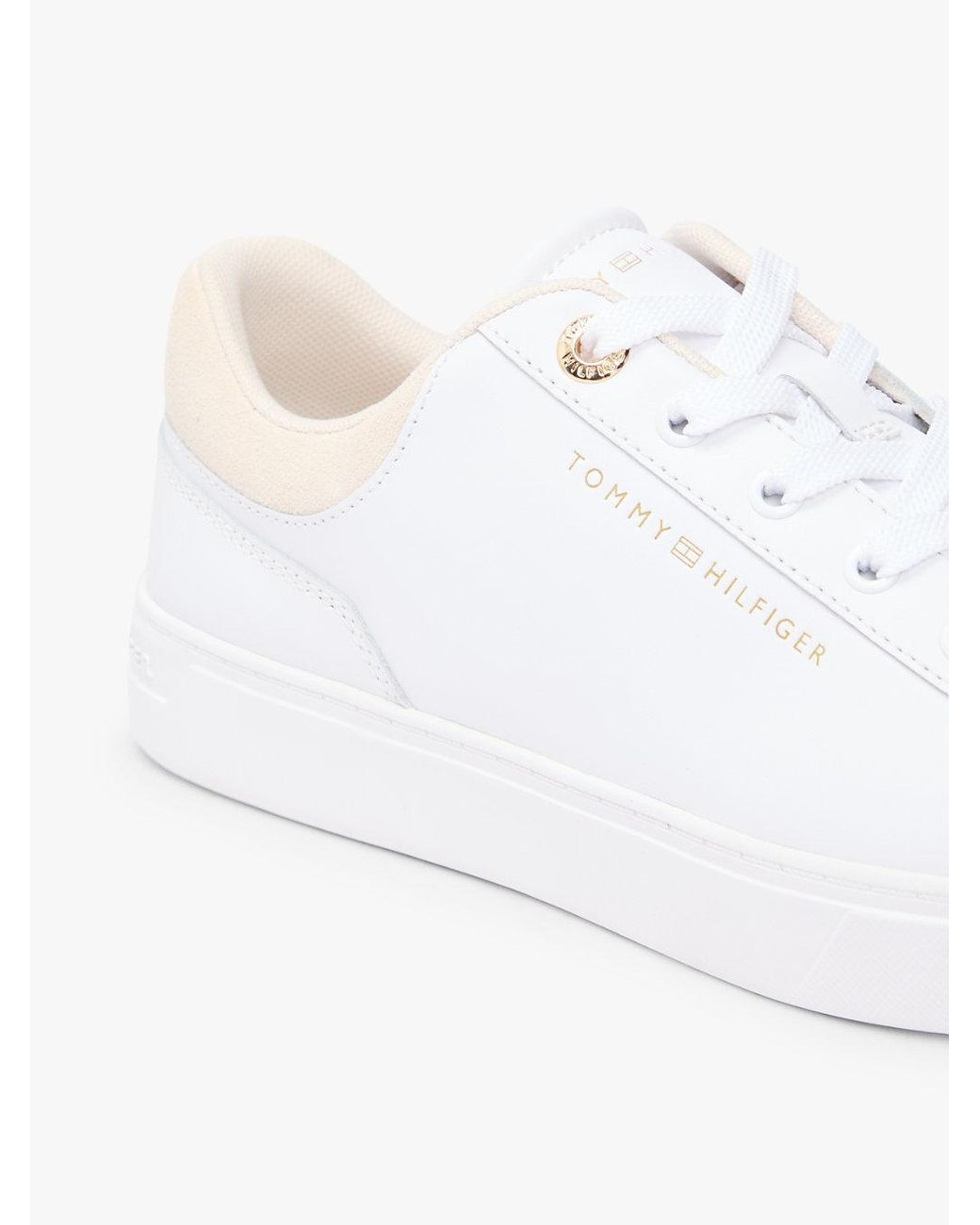 Tommy Hilfiger Multicolor Leather Embossed Logo Cupsole Trainers