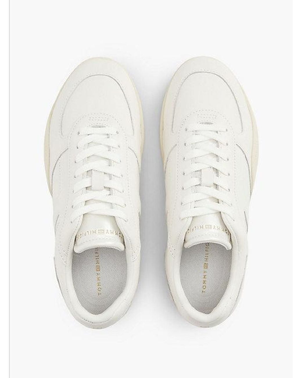Tommy Hilfiger White Leather Vintage Low Profile Trainers