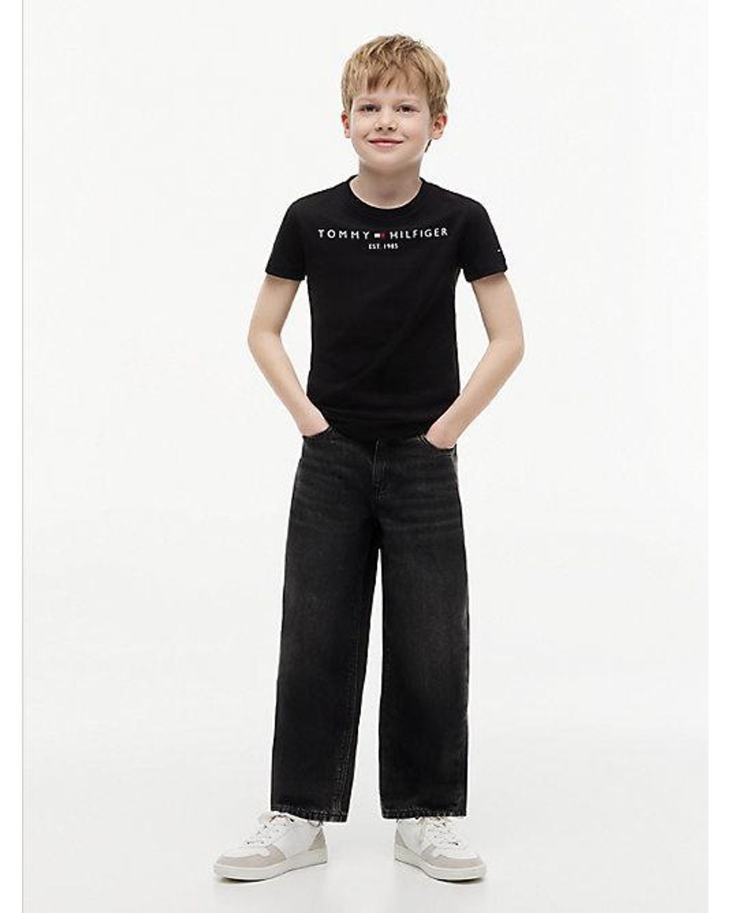 Tommy Hilfiger Black Essential Cotton Logo T-Shirt