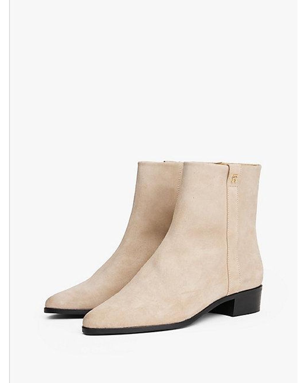 Tommy Hilfiger Natural Suede Pointed Toe Ankle Boots