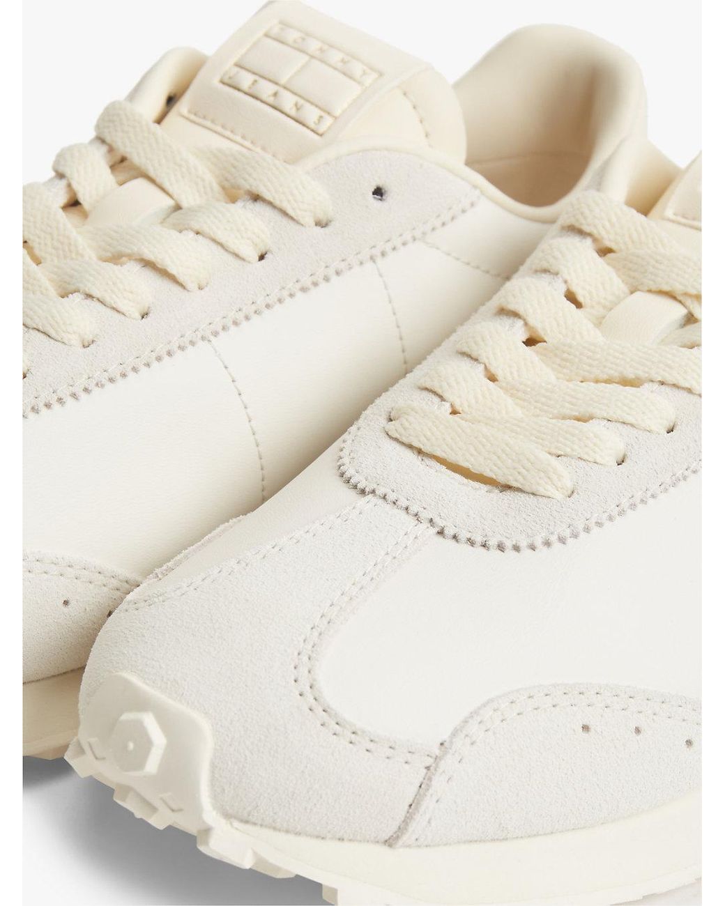 Tommy Hilfiger Natural Archive Retro Trainers With Leather