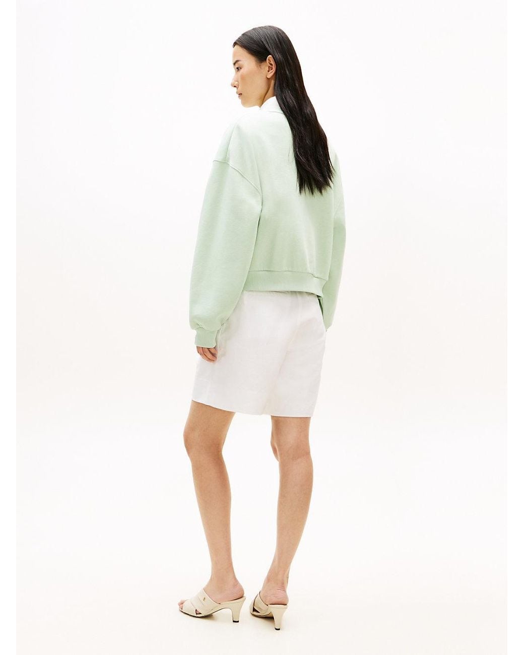 Tommy Hilfiger Green Logo Relaxed Fleece Sweatshirt