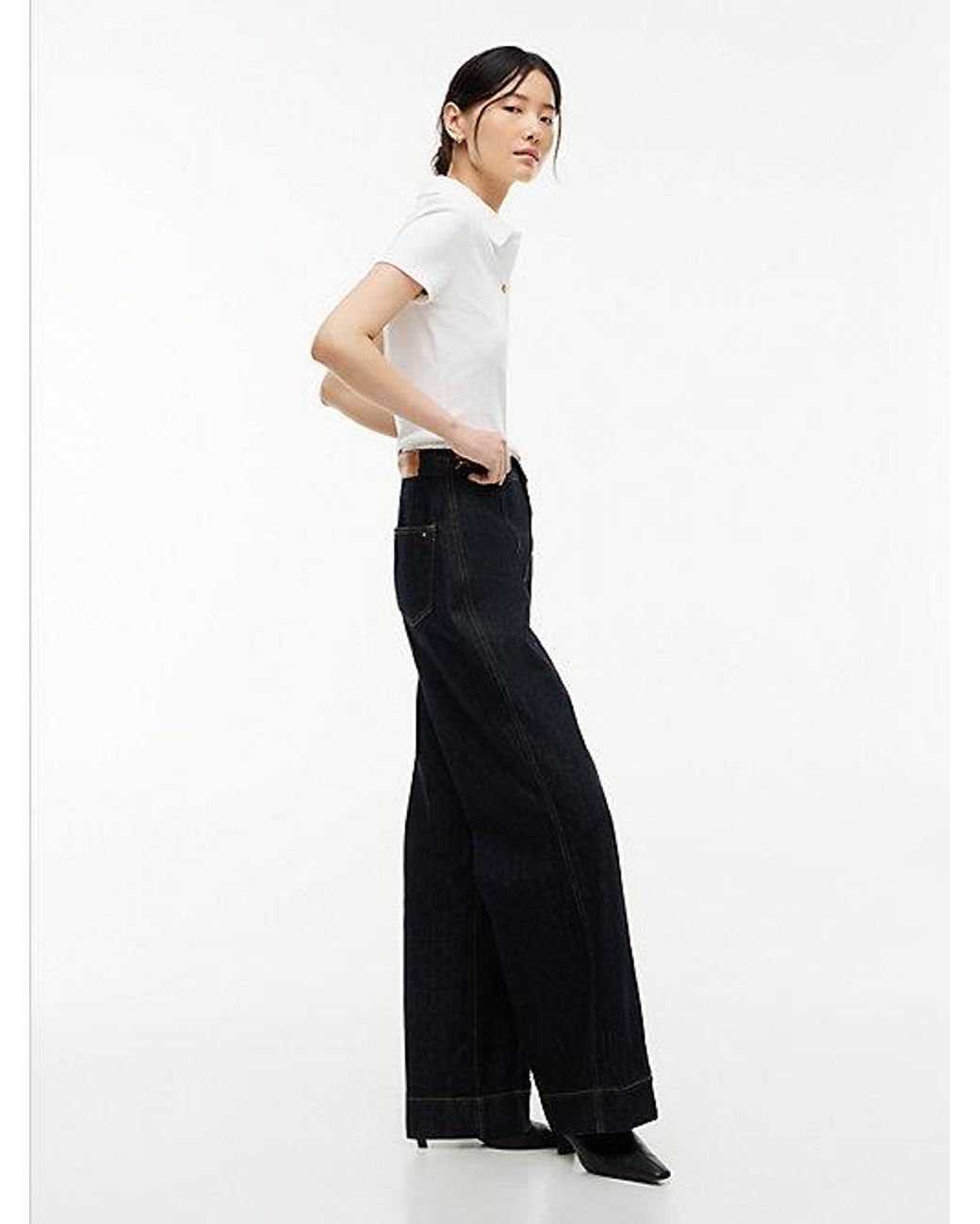 Tommy Hilfiger Blue Indie High Rise Wide Jeans