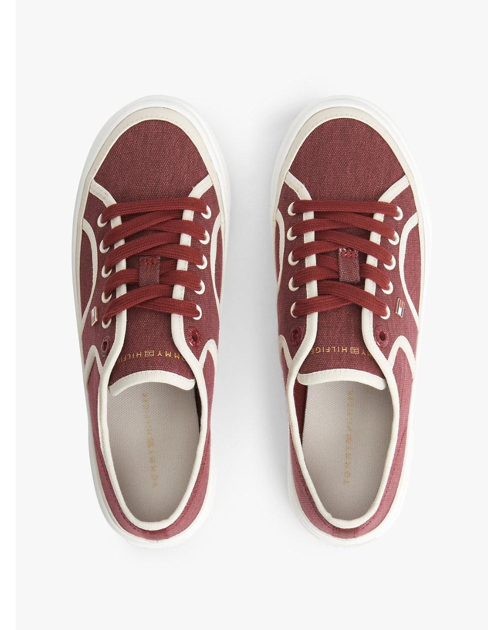 Tommy Hilfiger Multicolor Contrast Piping Canvas Platform Trainers